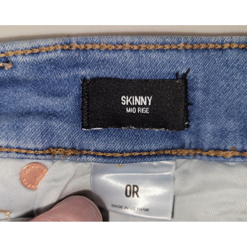 Express Womens Mid Rise Skinny ~ Button Fly Jeans - Picture 5 of 5